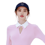 GoPlayer Women's Ribbon Hollow Hat (Navy Blue)