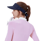 GoPlayer Women's Ribbon Hollow Hat (Navy Blue)