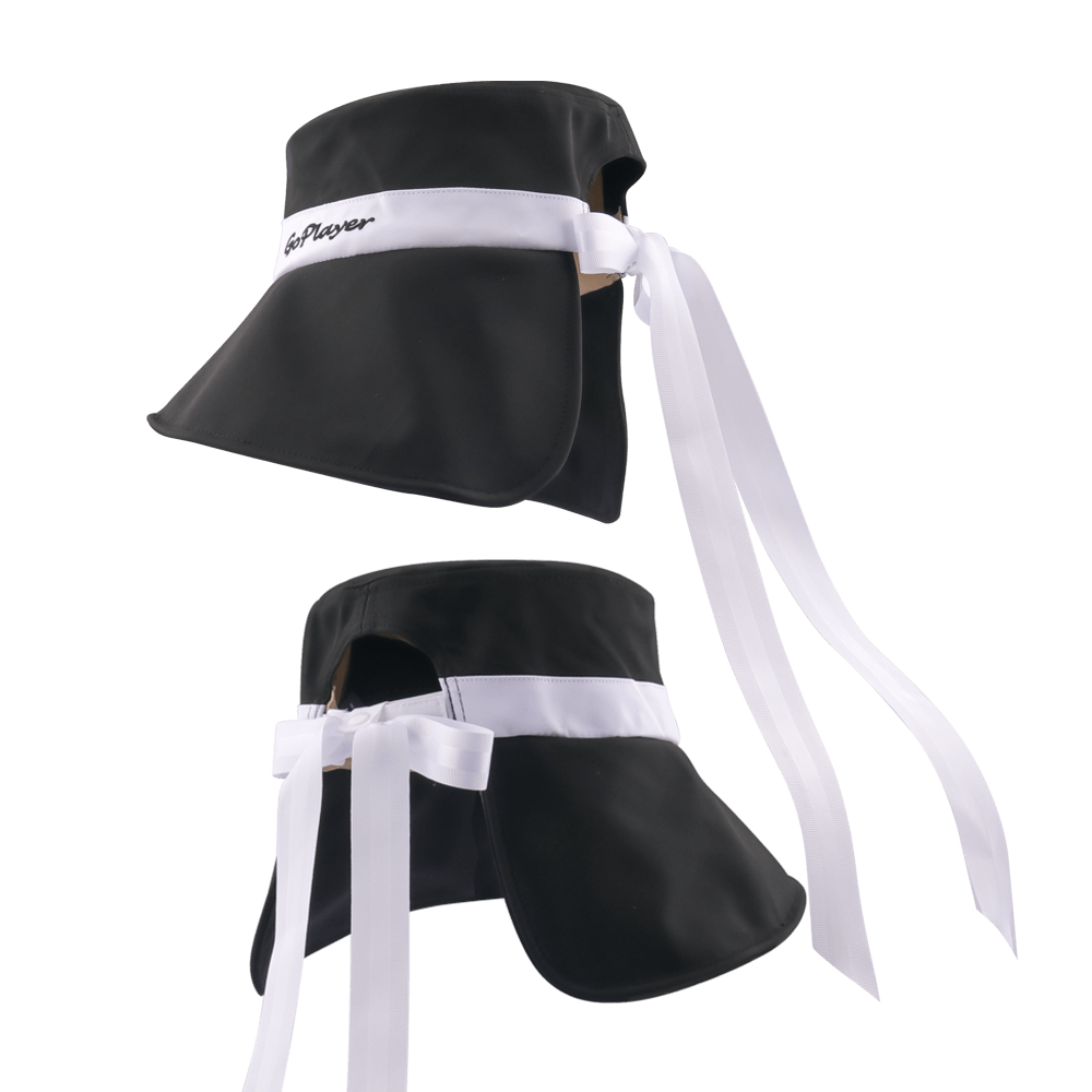 GoPlayer レディース 大きなつば 折りたたみサンハット (ブラック)