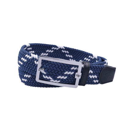 GoPlayer men's golf elastic belt (blue and white)