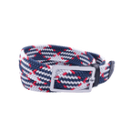 GoPlayer Men's Golf Elastic Belt (Blue, White, Red)