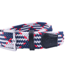 GoPlayer Men's Golf Elastic Belt (Blue, White, Red)