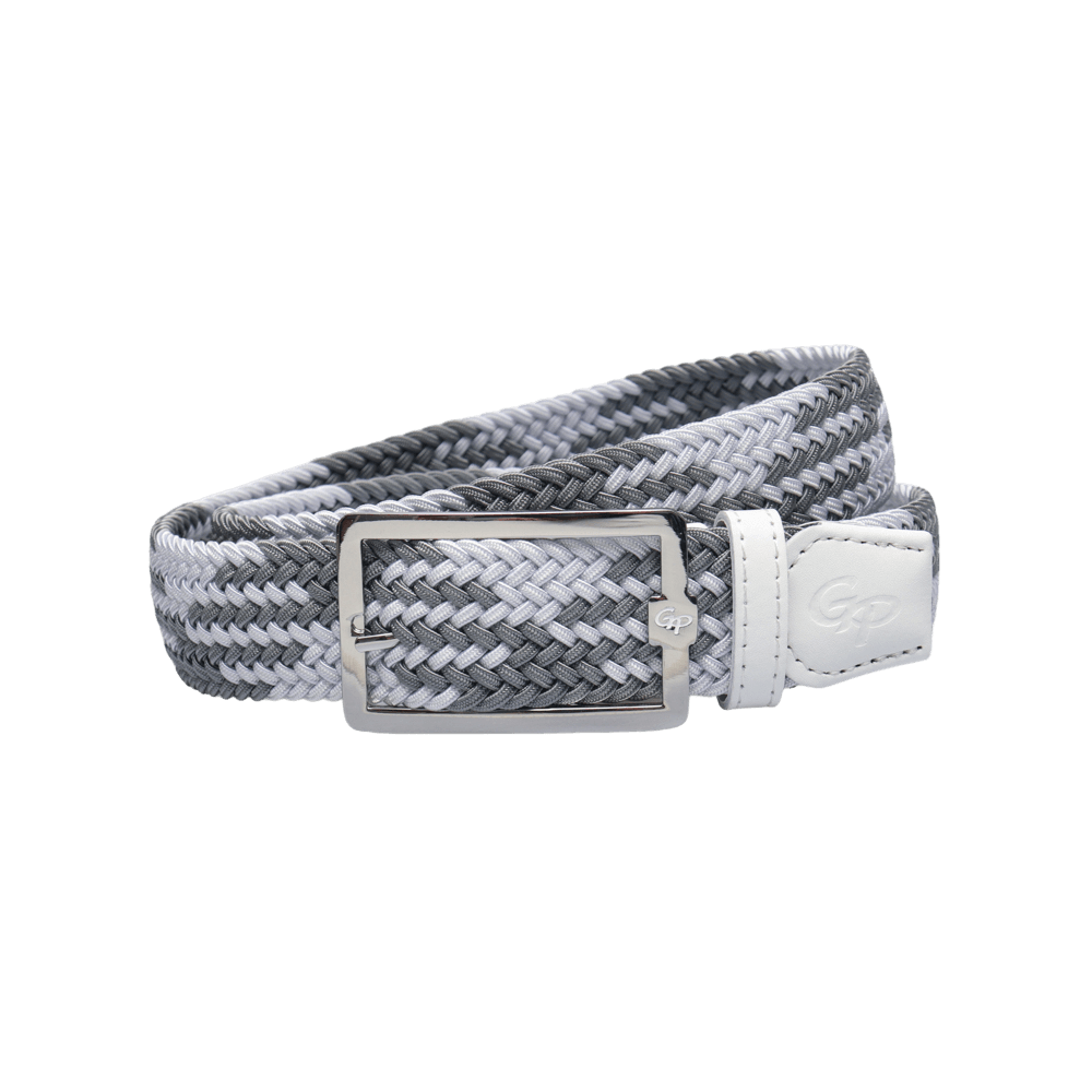 GoPlayer メンズ ゴルフ エラスティックベルト (ホワイト&amp;グレー)