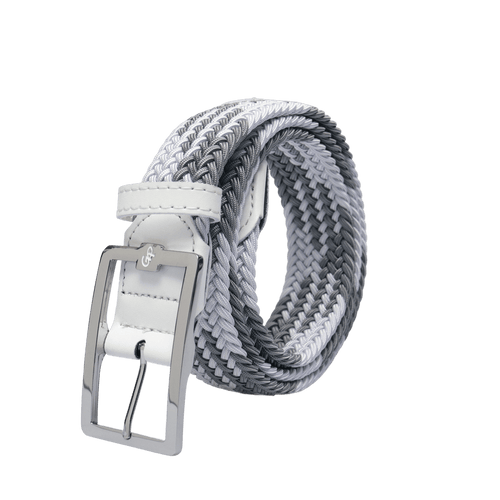GoPlayer メンズ ゴルフ エラスティックベルト (ホワイト&amp;グレー)