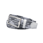 GoPlayer メンズ ゴルフ エラスティックベルト (ホワイト&amp;グレー)