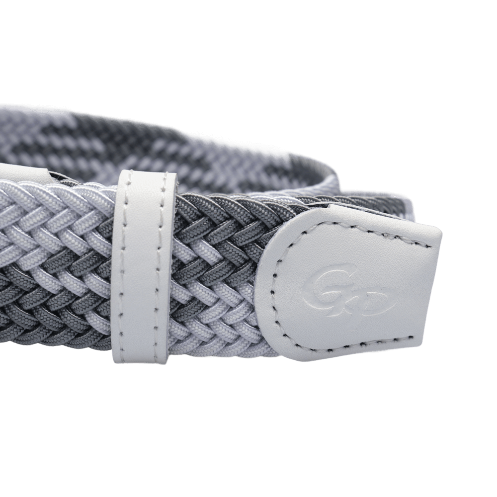 GoPlayer メンズ ゴルフ エラスティックベルト (ホワイト&amp;グレー)