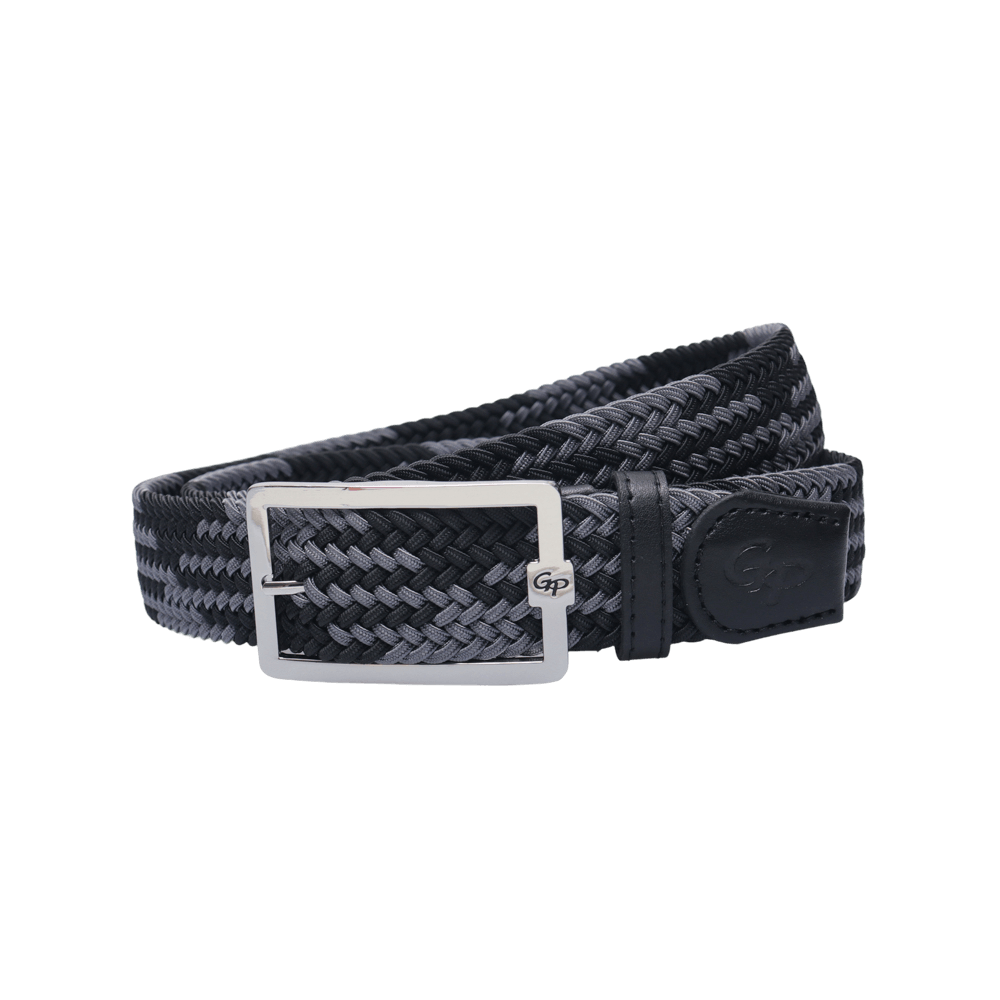 GoPlayer Men's Golf Elastic Belt (Black and Gray)