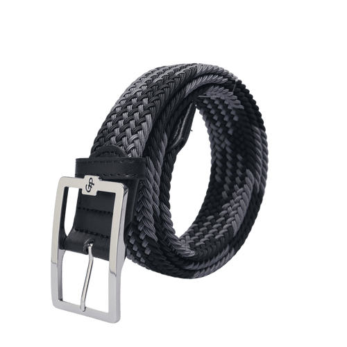 GoPlayer メンズ ゴルフ エラスティックベルト (ブラック&amp;グレー)