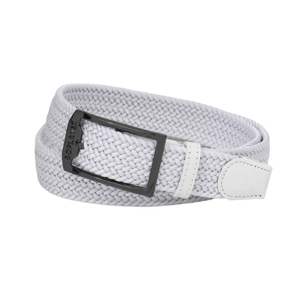 GoPlayer Men's Golf Woven Leather Belt (White)