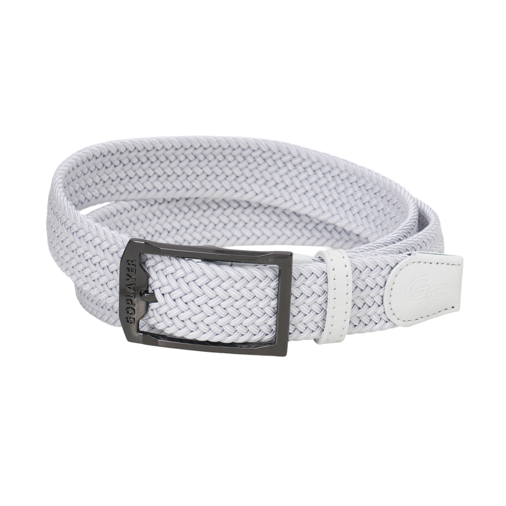 GoPlayer Men's Golf Woven Leather Belt (White)
