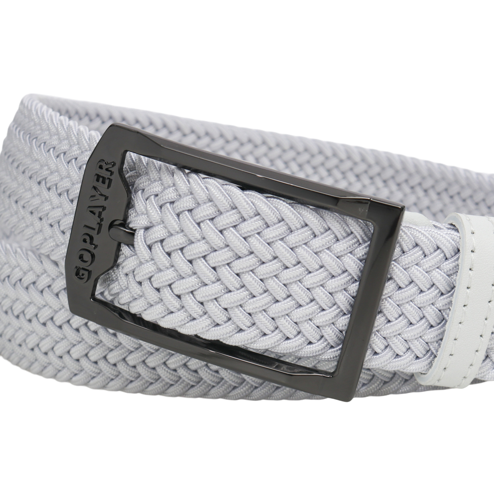 GoPlayer Men's Golf Woven Leather Belt (White)