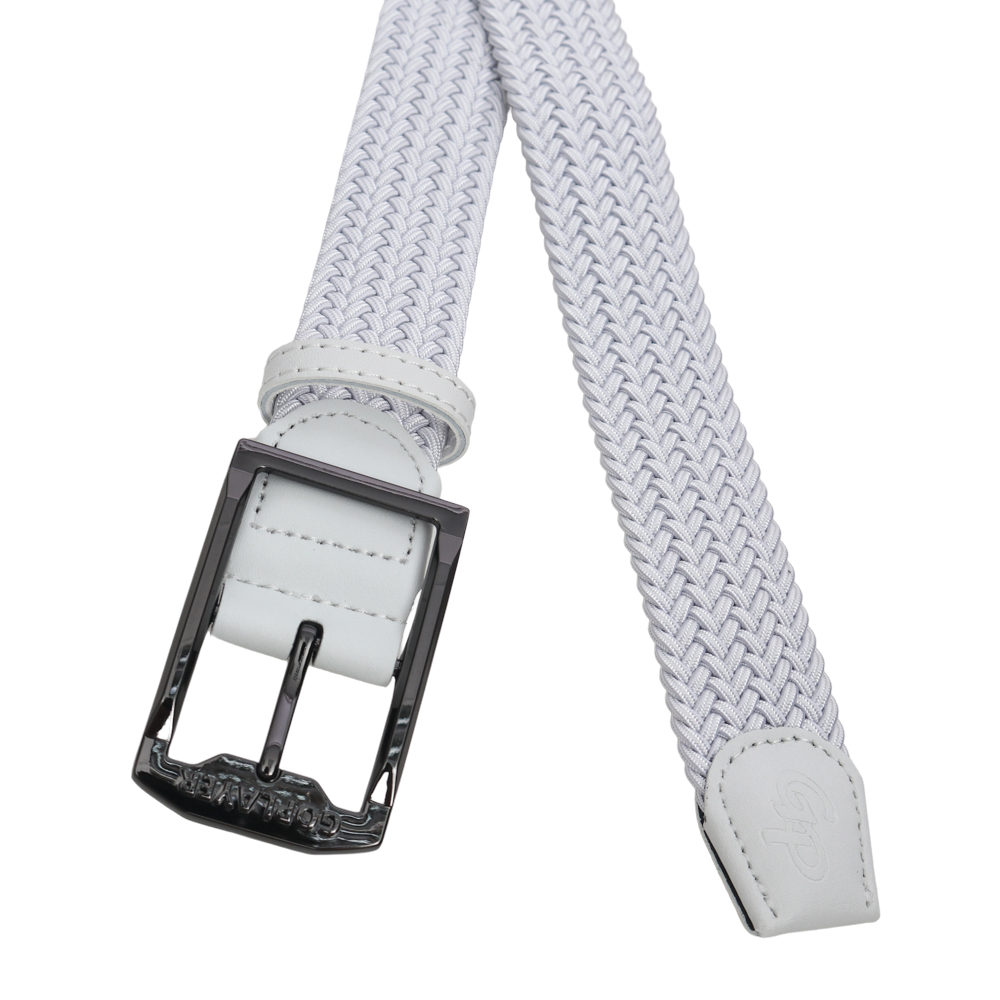 GoPlayer Men's Golf Woven Leather Belt (White)