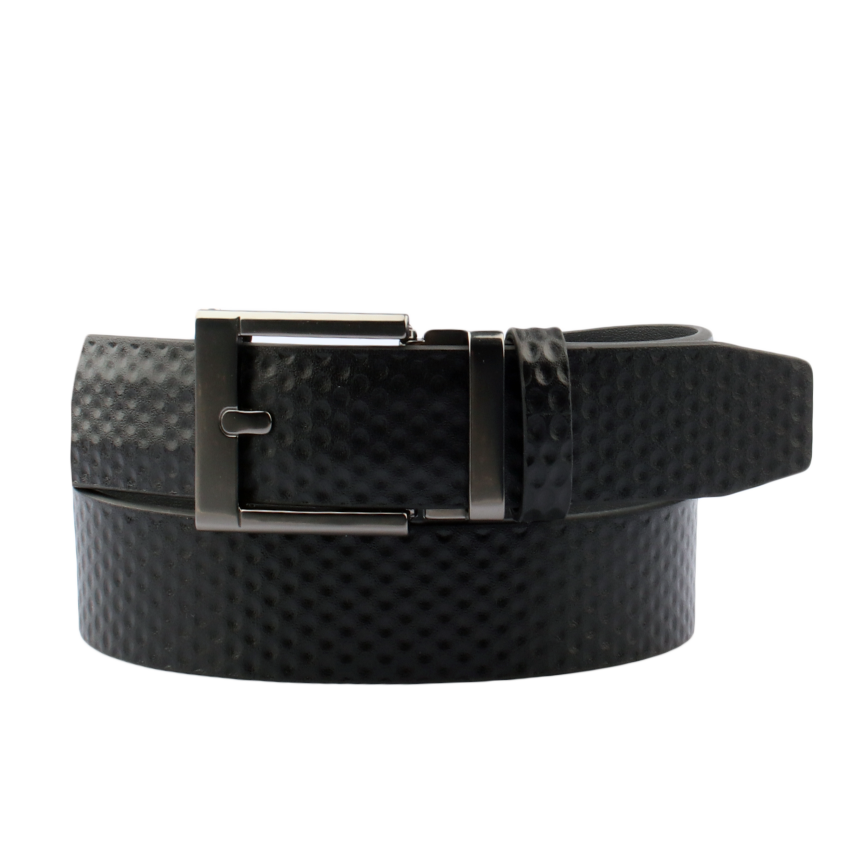 GoPlayer Embossed Ball Pattern Wide Slide Buckle Golf Belt (Black)