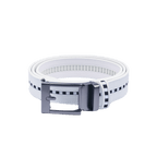 GoPlayer ワイド スライド バックル ホワイト ベルト (白黒チェックストライプ)