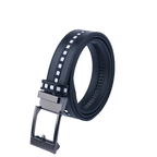 GoPlayer Wide Slide Buckle Balck Golf Belt (Black and White Checkered Stripes)