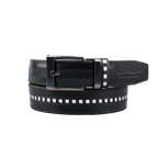 GoPlayer Wide Slide Buckle Balck Golf Belt (Black and White Checkered Stripes)