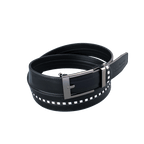 GoPlayer Wide Slide Buckle Balck Golf Belt (Black and White Checkered Stripes)