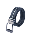 GoPlayer ワイド スライド バックル ブラック ベルト (ブルー ストライプ)