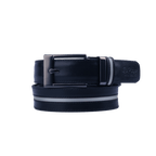 GoPlayer Wide Slide Buckle Black Golf Belt (Blue Stripe)