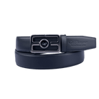 GoPlayer 自動スライドバックル レザーベルト（ブラック）