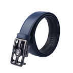GoPlayer automatic slide buckle leather belt (Navy Blue)