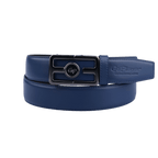 GoPlayer automatic slide buckle leather belt (Navy Blue)
