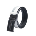 GoPlayer Two-Tone Sliding Buckle Leather Belt (White)