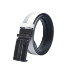 GoPlayer Two-Tone Sliding Buckle Leather Belt (White)