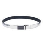 GoPlayer Two-Tone Sliding Buckle Leather Belt (White)