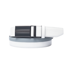 GoPlayer Two-Tone Sliding Buckle Leather Belt (White)