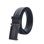 GoPlayer Two-Tone Sliding Buckle Leather Belt (Black)