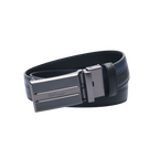 GoPlayer Two-Tone Sliding Buckle Leather Belt (Black)