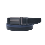 GoPlayer Two-Tone Sliding Buckle Leather Belt (Black)