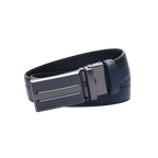GoPlayer Two-Tone Sliding Buckle Leather Belt (Navy Blue)