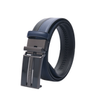 GoPlayer Two-Tone Sliding Buckle Leather Belt (Navy Blue)