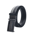 GoPlayer Two-Tone Sliding Buckle Leather Belt (Black)