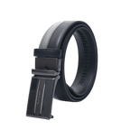 GoPlayer Two-Tone Sliding Buckle Leather Belt (Black)