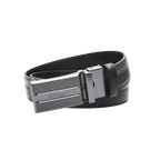 GoPlayer Two-Tone Sliding Buckle Leather Belt (Black)