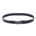 GoPlayer Two-Tone Sliding Buckle Leather Belt (Black)