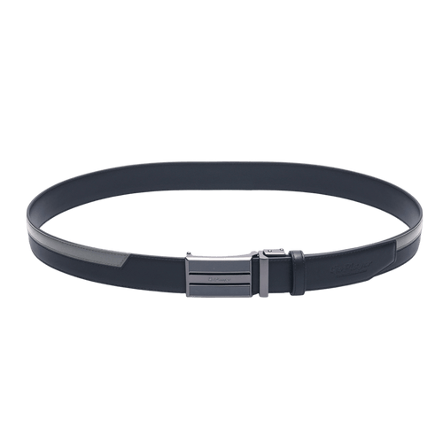 GoPlayer Two-Tone Sliding Buckle Leather Belt (Black)