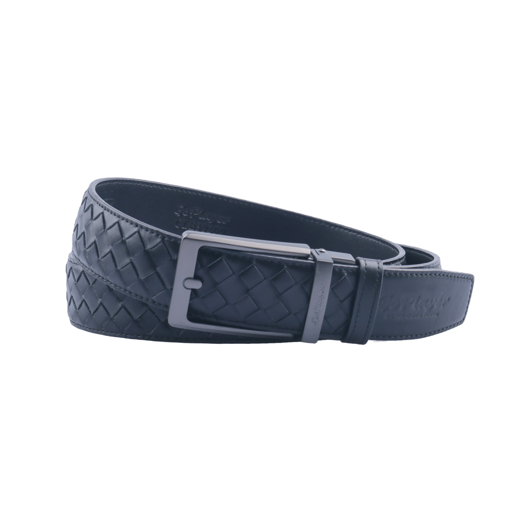 GoPlayer woven calfskin leather belt (black)