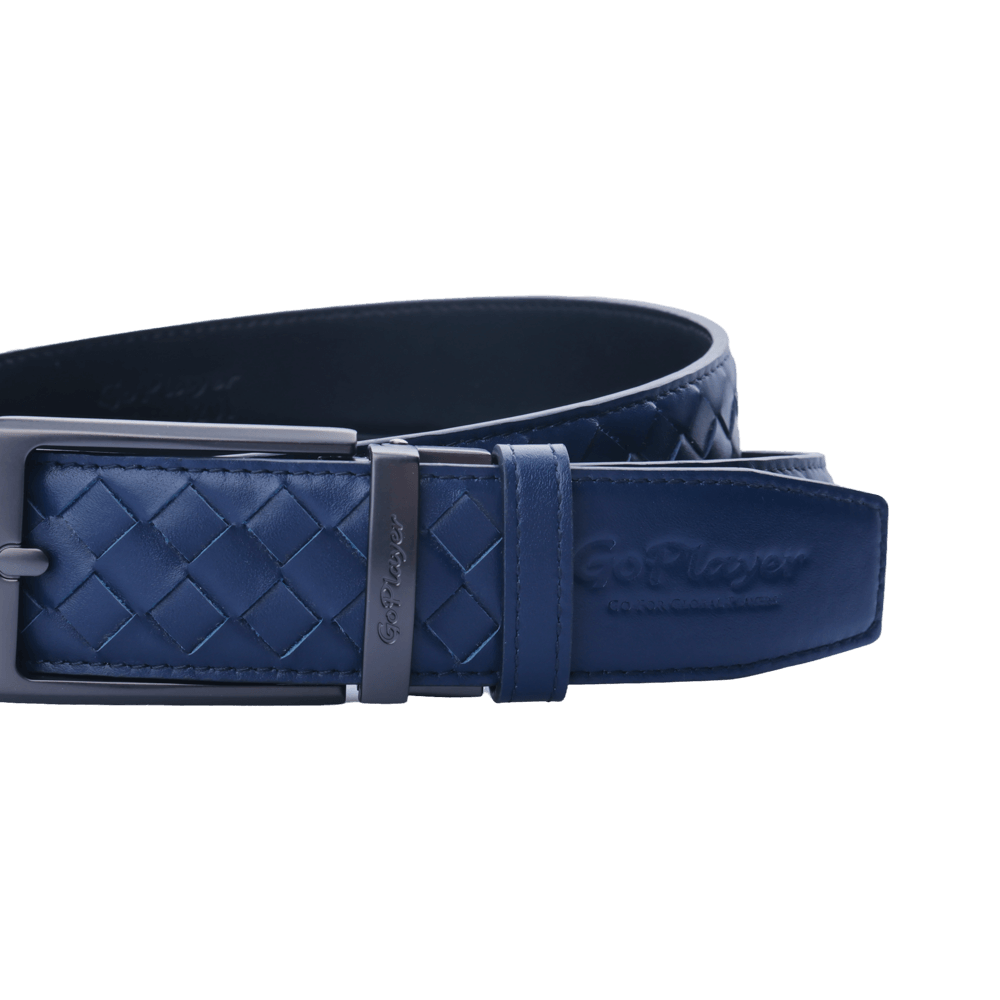 GoPlayer woven calfskin leather belt (dark blue)