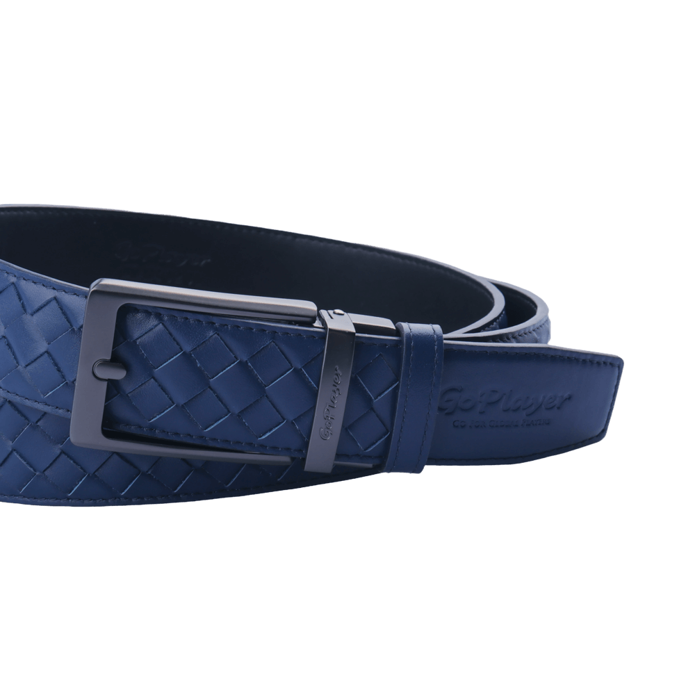 GoPlayer woven calfskin leather belt (dark blue)