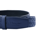 GoPlayer woven calfskin leather belt (dark blue)