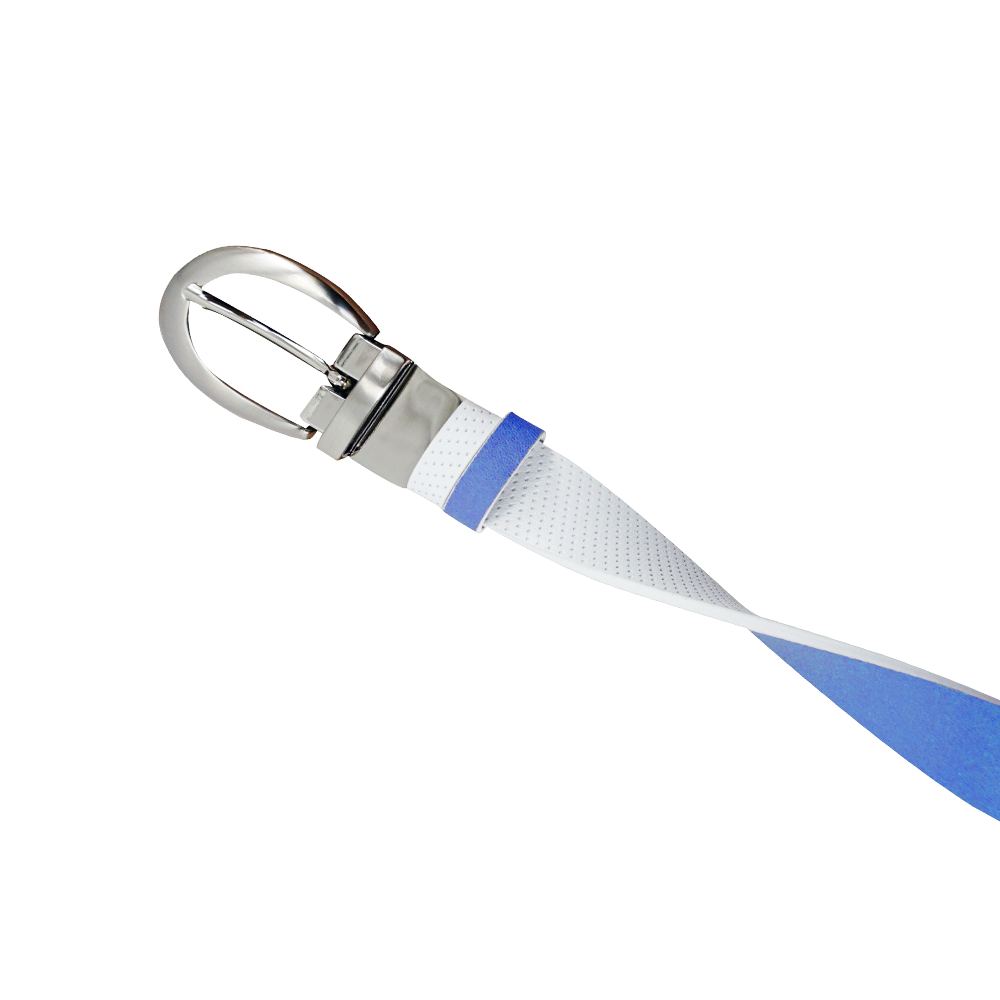 GP女25mm雙面扣皮帶(白/寶藍)