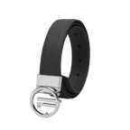 GoPlayer レディース プレーングレイン トップグレインレザーベルト (ブラック)