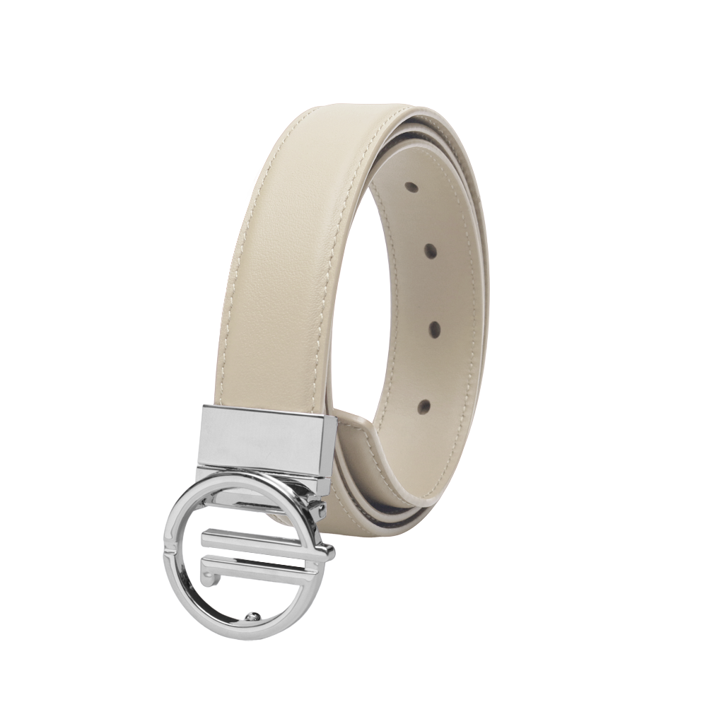 GoPlayer レディース プレーングレイン トップグレインレザーベルト (アプリコット)