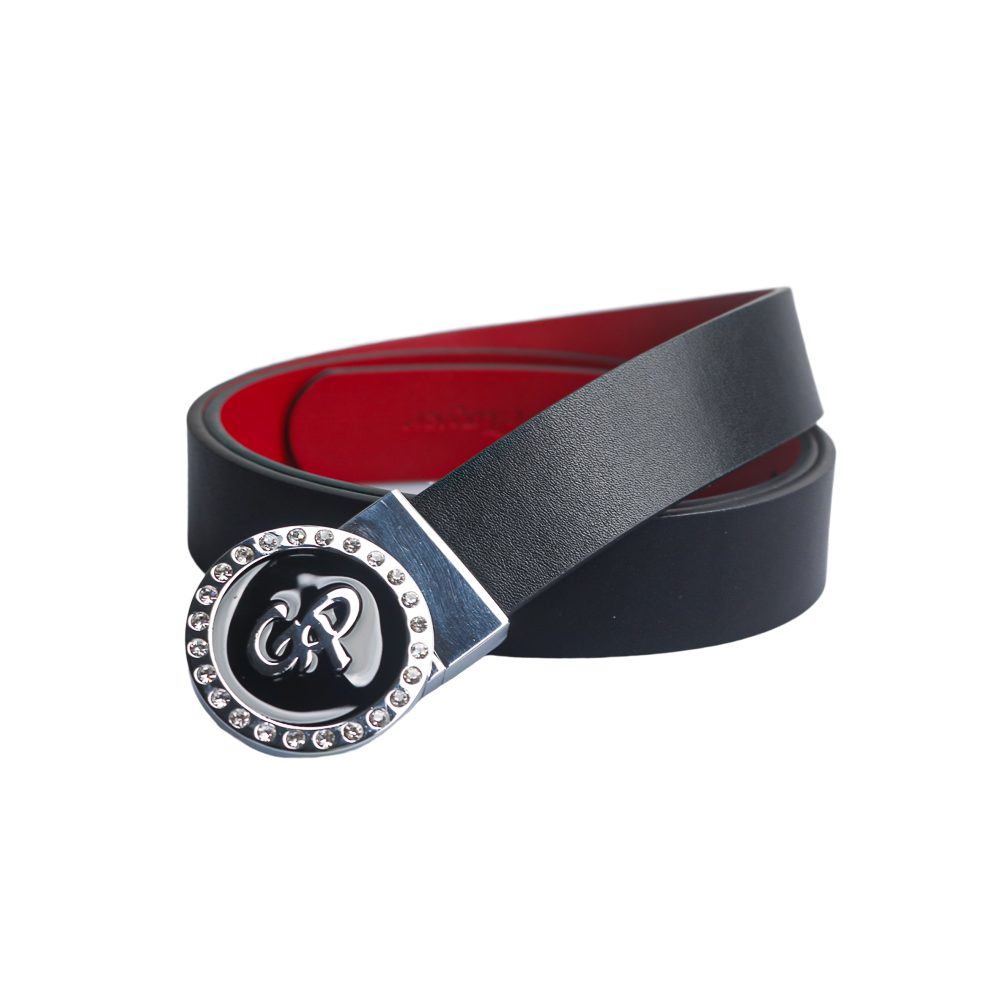 GoPlayer Women's Head Reversible Belt (Black and Red)