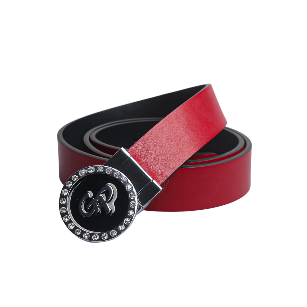 GoPlayer Women's Head Reversible Belt (Black and Red)