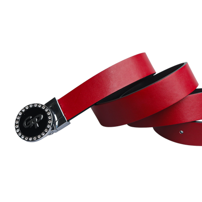 GoPlayer Women's Head Reversible Belt (Black and Red)
